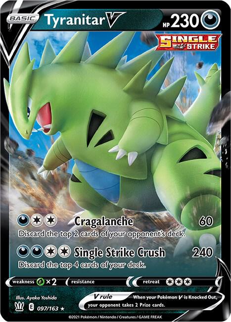 Pokemon Battle Styles Tyranitar V 097/163 Ultra Rare Holo Card