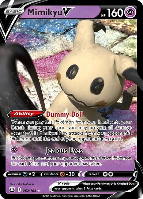 Pokemon Battle Styles Mimikyu V 062/163 Ultra Rare Holo Card