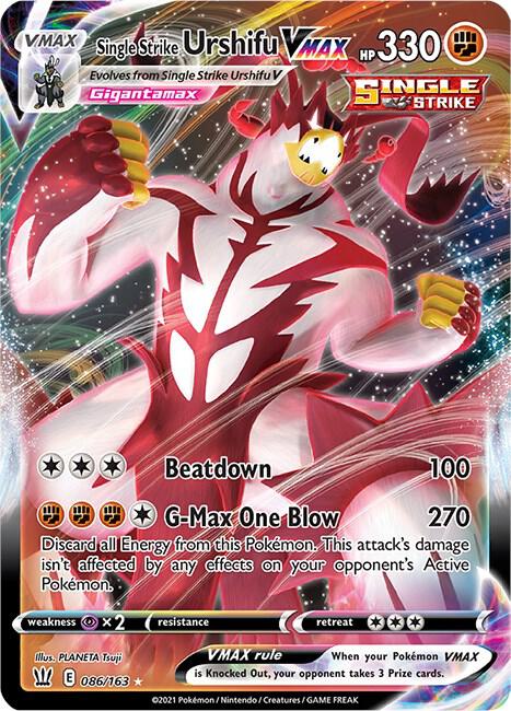 Pokemon Battle Styles Single Strike Urshifu VMAX 086/163 Ultra Rare Holo Card - stylecreep.com