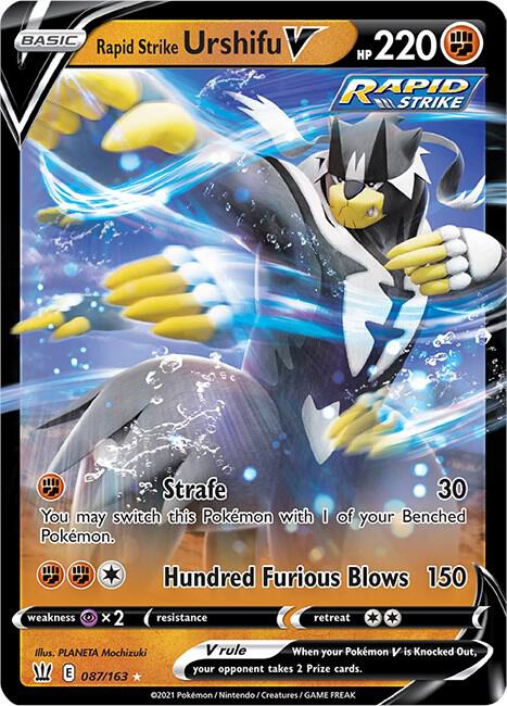 Pokemon Battle Styles Rapid Strike Urshifu V 087/163 Ultra Rare Holo Card - stylecreep.com