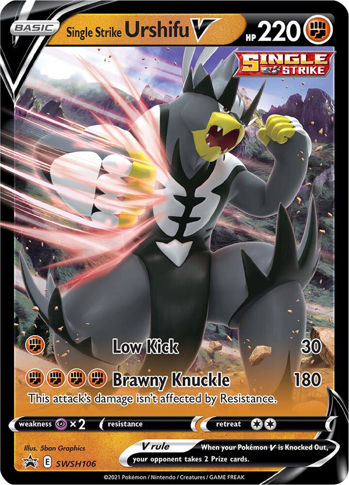 Pokemon Sword & Shield Promo Single Strike Urshifu V SWSH106 Holo Card