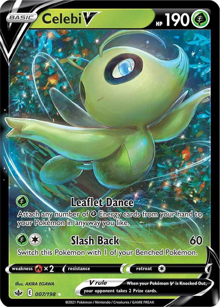 Pokemon Chilling Reign Celebi V 007/198 Ultra Rare Holo Card - stylecreep.com