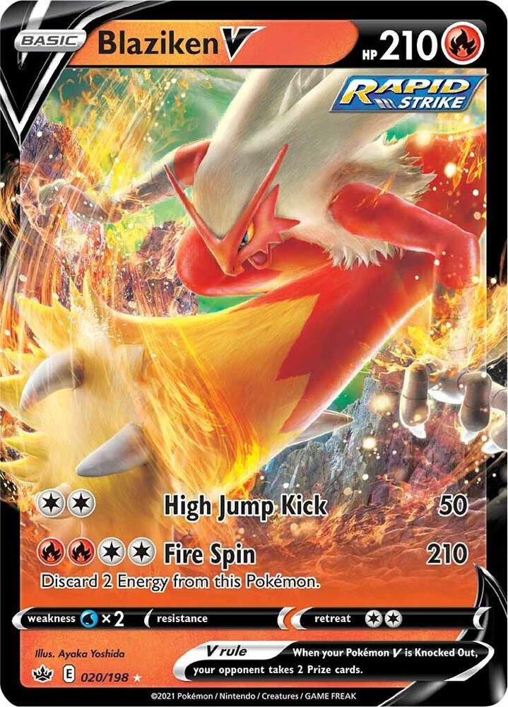 Pokemon Chilling Reign Blaziken V 020/198 Ultra Rare Holo Card - stylecreep.com