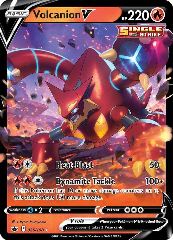 Pokemon Chilling Reign Volcanion V 025/198 Ultra Rare Holo Card - stylecreep.com