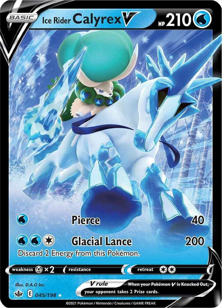 Pokemon Chilling Reign Ice Rider Calyrex V 045/198 Ultra Rare Holo Card - stylecreep.com