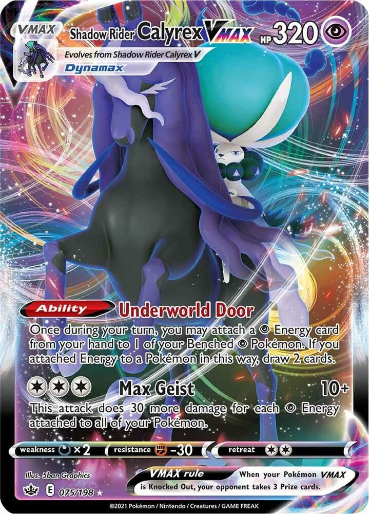 Pokemon Chilling Reign Shadow Rider Calyrex VMAX 075/198 Ultra Rare Holo Card - stylecreep.com