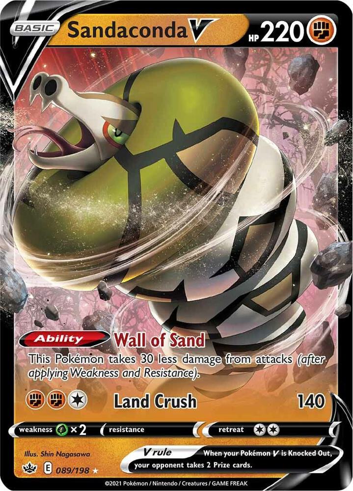 Pokemon Chilling Reign Sandaconda V 089/198 Ultra Rare Holo Card - stylecreep.com