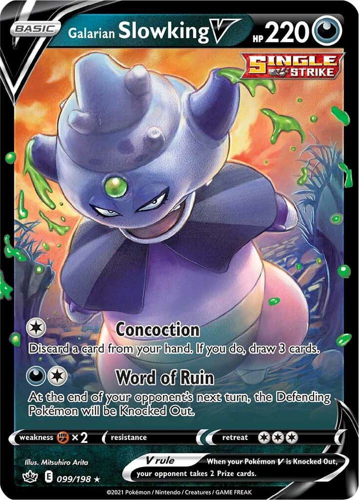 Pokemon Chilling Reign Galarian Slowking V 099/198 Ultra Rare Holo Card - stylecreep.com