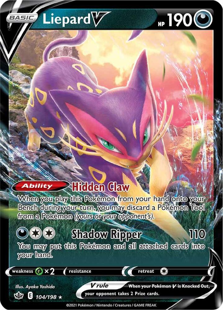 Pokemon Chilling Reign Liepard V 104/198 Ultra Rare Holo Card - stylecreep.com