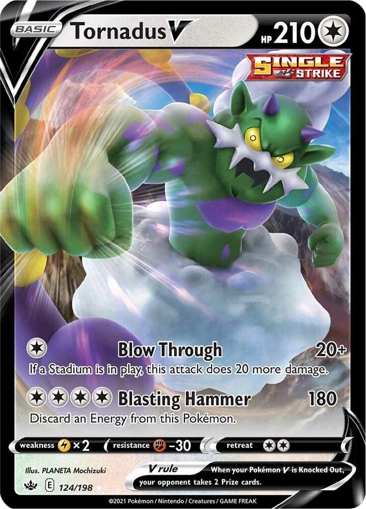 Pokemon Chilling Reign Tornadus V 124/198 Ultra Rare Holo Card - stylecreep.com