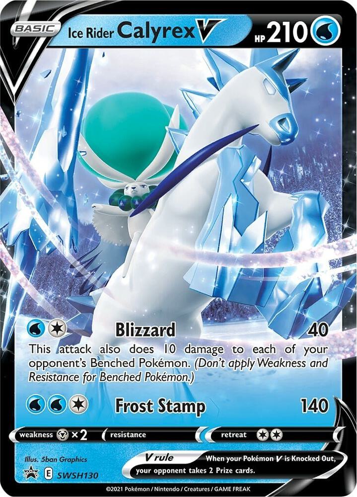 Pokemon Sword & Shield Promo Ice Rider Calyrex V SWSH130 Holo Card