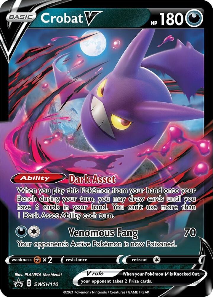 Pokemon Sword & Shield Promo Crobat V SWSH110 Holo Card