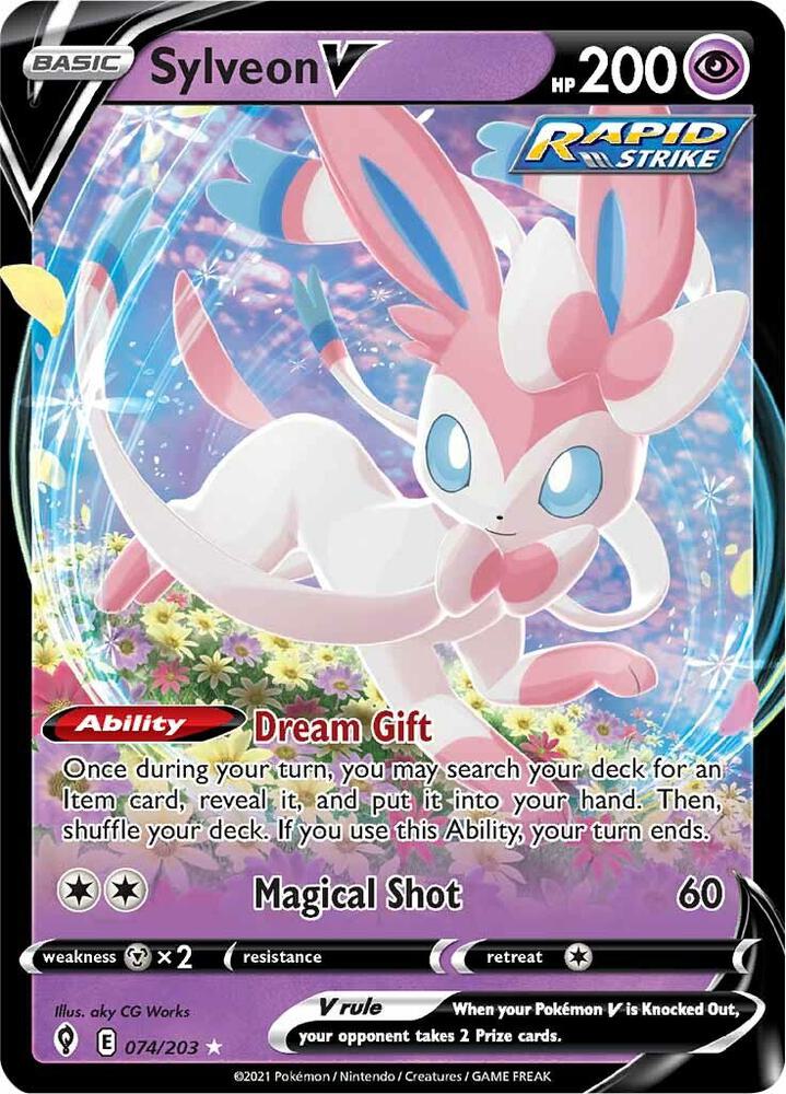 Pokemon Evolving Skies Sylveon V 074/203 Ultra Rare Holo Card - stylecreep.com