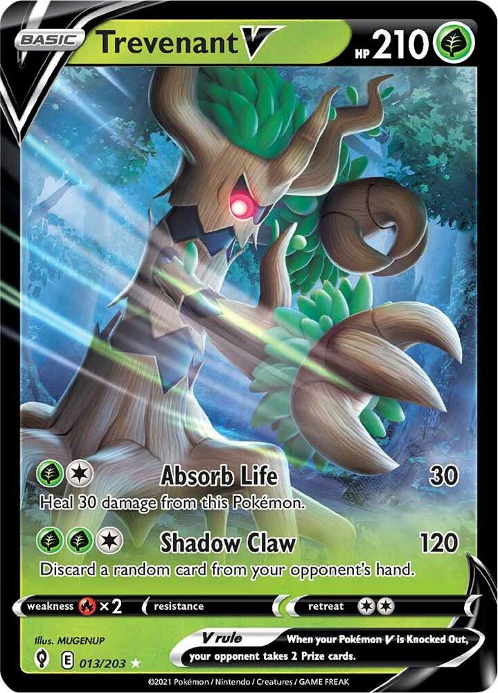 Pokemon Evolving Skies Trevenant V 013/203 Ultra Rare Holo Card - stylecreep.com