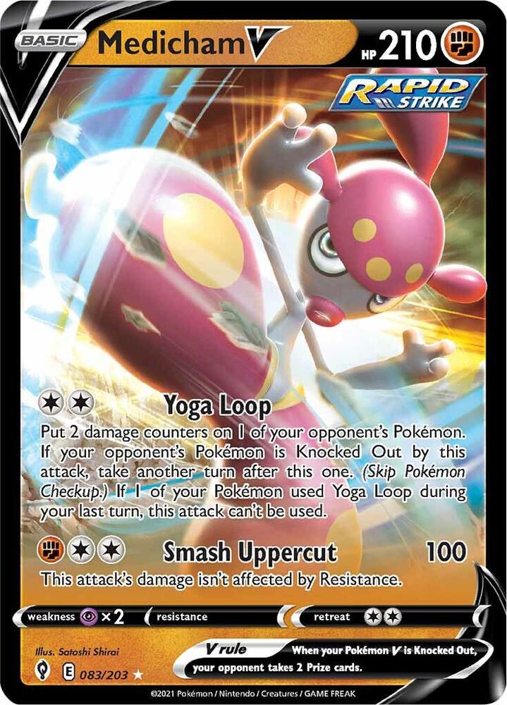 Pokemon Evolving Skies Medicham V 083/203 Ultra Rare Holo Card - stylecreep.com