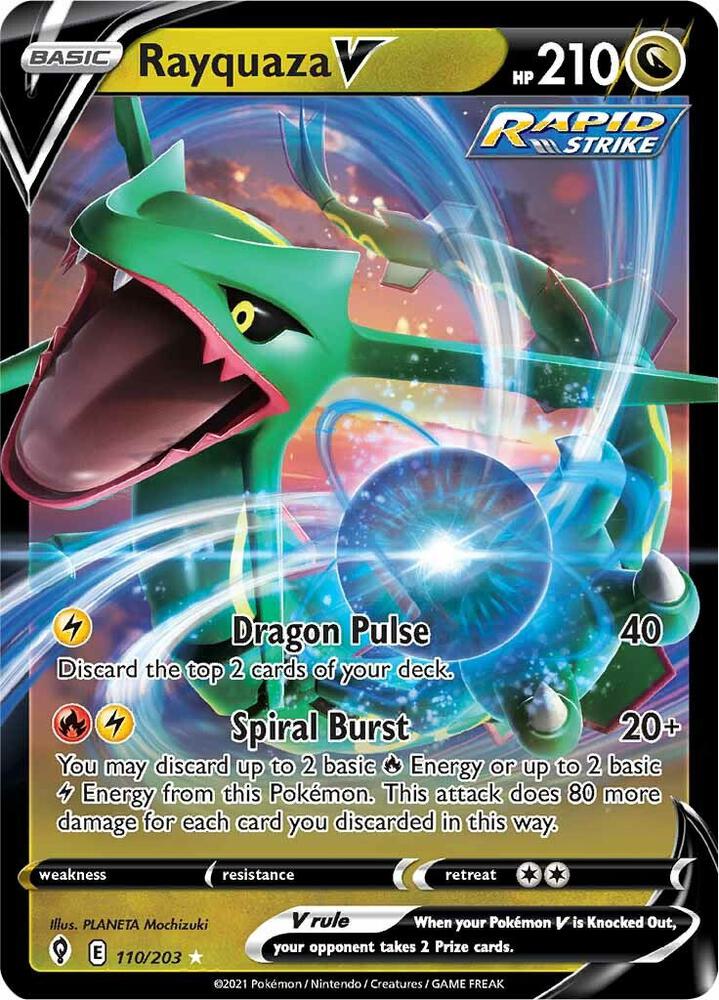 Pokemon Evolving Skies Rayquaza V 110/203 Ultra Rare Holo Card - stylecreep.com