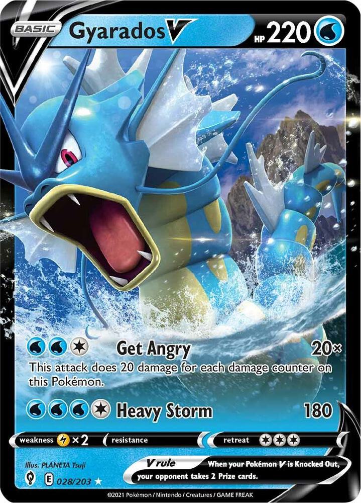 Pokemon Evolving Skies Gyarados V 028/203 Ultra Rare Holo Card - stylecreep.com