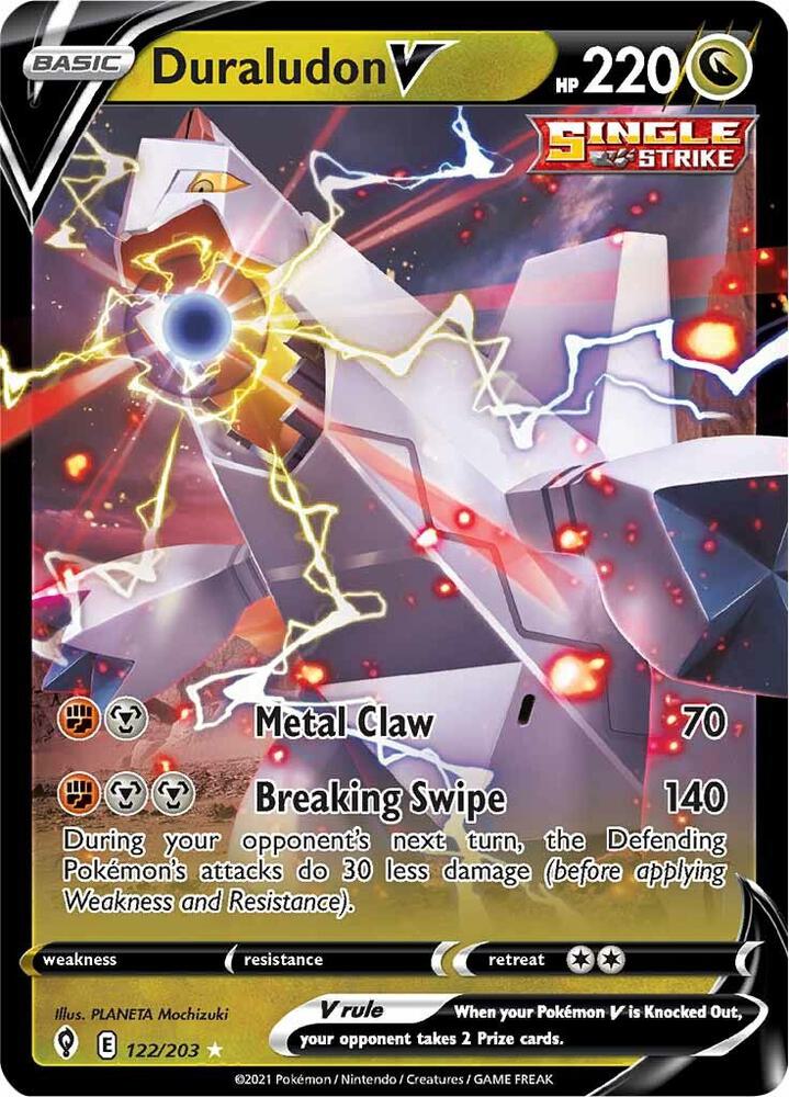 Pokemon Evolving Skies Duraludon V 122/203 Ultra Rare Holo Card - stylecreep.com