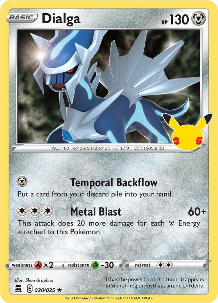 Pokemon Celebrations Dialga 020/025 Holo Rare Holo Card