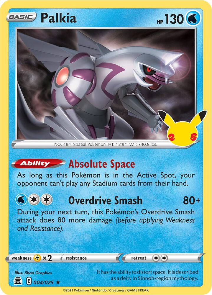 Pokemon Celebrations Palkia 004/025 Holo Rare Holo Card - stylecreep.com