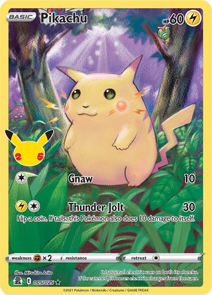 Pokemon Celebrations Pikachu 005/025 Holo Rare Holo Card - stylecreep.com