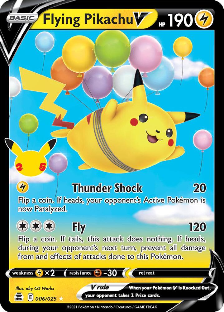 Pokemon Celebrations Flying Pikachu V 006/025 Ultra Rare Holo Card - stylecreep.com