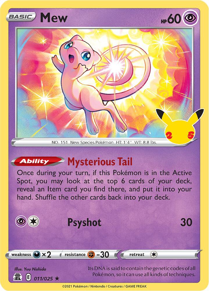 Pokemon Celebrations Mew 011/025 Holo Rare Holo Card - stylecreep.com