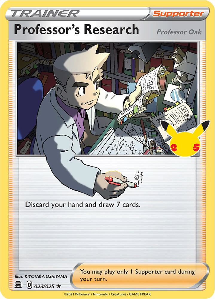 Pokemon Celebrations Professor's Research 023/025 Holo Rare Holo Card - stylecreep.com