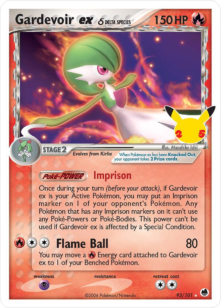 Pokemon Celebrations Gardevoir ex (Delta Species) 93/101 Classic Collection Holo Card - stylecreep.com