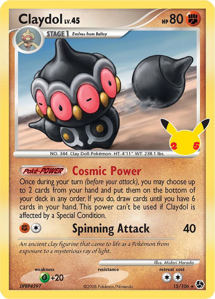 Pokemon Celebrations Claydol 15/106 Classic Collection Holo Card - stylecreep.com