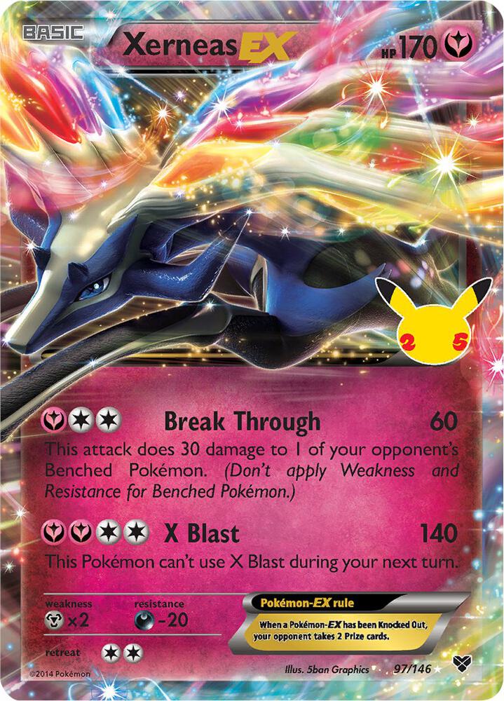 Pokemon Celebrations Xerneas EX 97/146 Classic Collection Holo Card - stylecreep.com