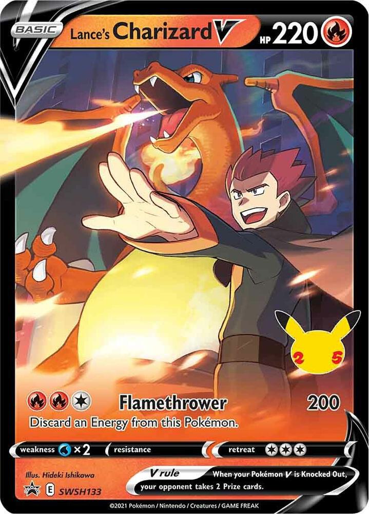 Pokemon Sword & Shield Promo Lance's Charizard V SWSH133 Holo Card