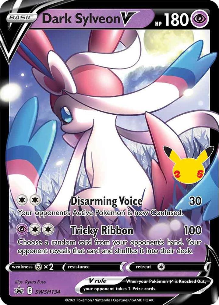 Pokemon Sword & Shield Promo Dark Sylveon V SWSH134 Holo Card