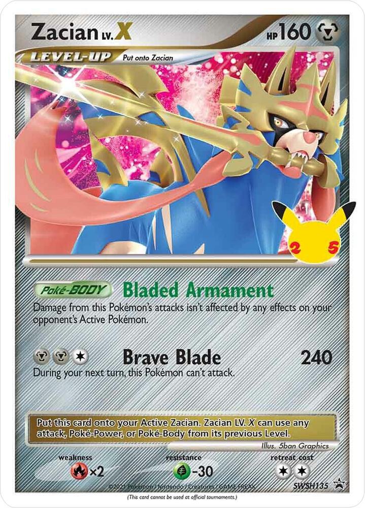 Pokemon Sword & Shield Promo Zacian LV. X SWSH135 Holo Card