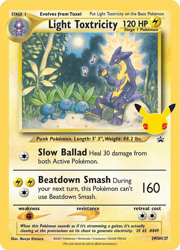 Pokemon Sword & Shield Promo Light Toxtricity SWSH137 Holo Card