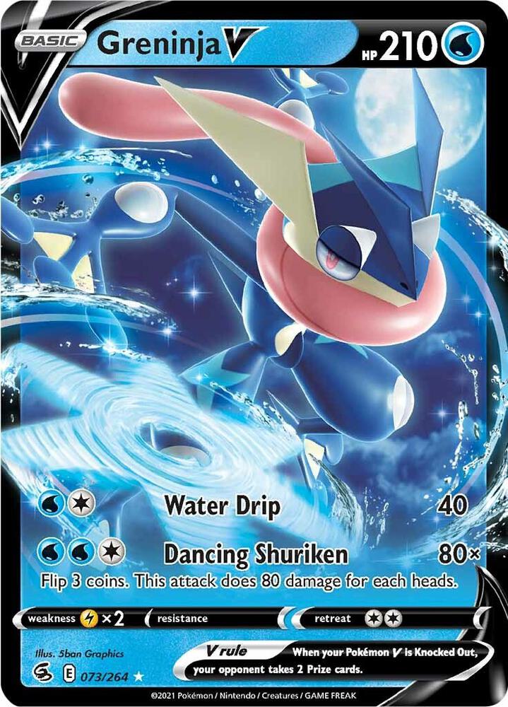 Pokemon Fusion Strike Greninja V 073/264 Ultra Rare Holo Card - stylecreep.com