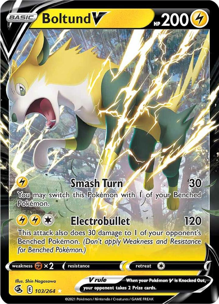 Pokemon Fusion Strike Boltund V 103/264 Ultra Rare Holo Card - stylecreep.com