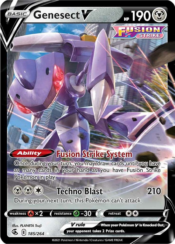 Pokemon Fusion Strike Genesect V 185/264 Ultra Rare Holo Card - stylecreep.com