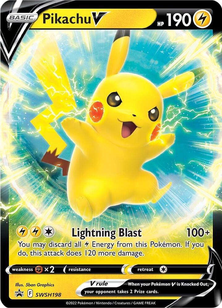 Pokemon Sword & Shield Promo Pikachu V SWSH198 Holo Card