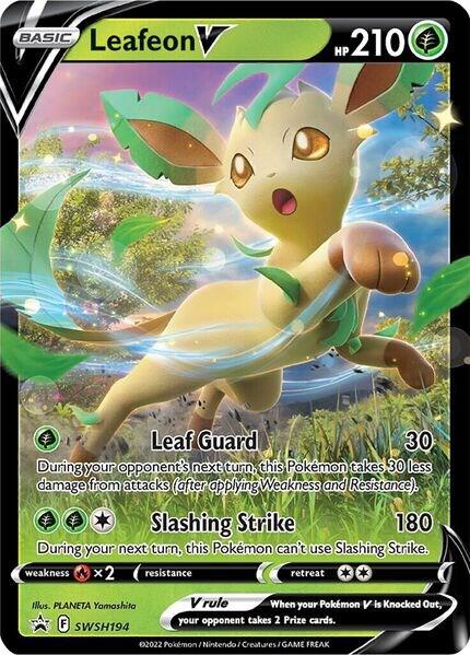 Pokemon Sword & Shield Promo Leafeon V SWSH194 Holo Card - stylecreep.com