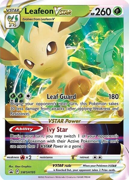 Pokemon Sword & Shield Promo Leafeon VSTAR SWSH195 Holo Card