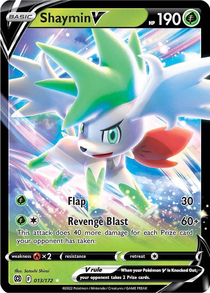 Pokemon Brilliant Stars Shaymin V 013/172 Ultra Rare Holo Card - stylecreep.com