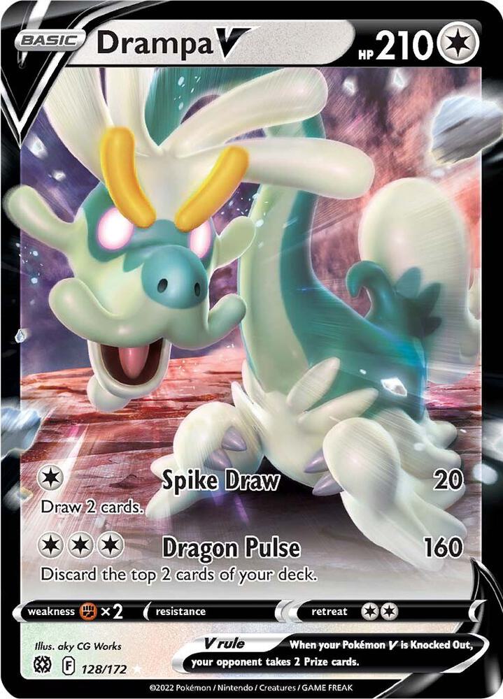 Pokemon Brilliant Stars Drampa V 128/172 Ultra Rare Holo Card