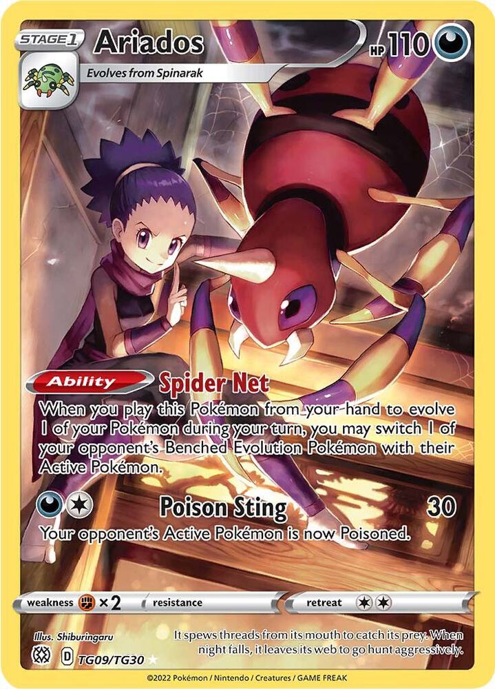 Pokemon Brilliant Stars Ariados TG09/TG30 Ultra Rare Holofoil Card