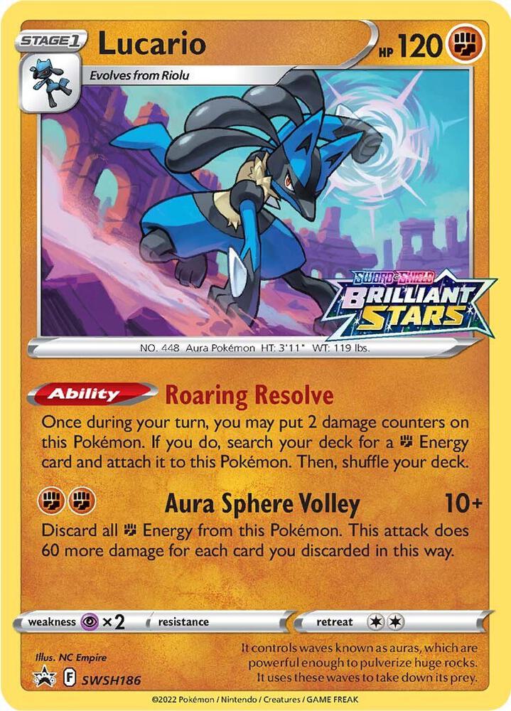 Pokemon Sword & Shield Promo Lucario SWSH186 Holo Card