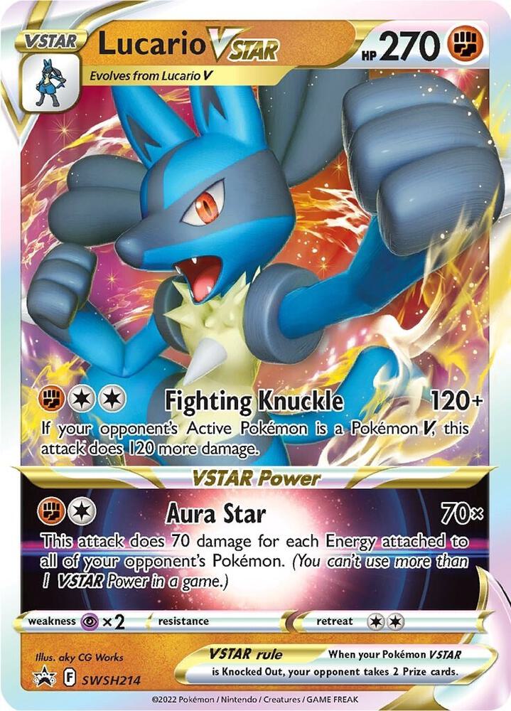 Pokemon Sword & Shield Promo Lucario VSTAR SWSH214 Holo Card