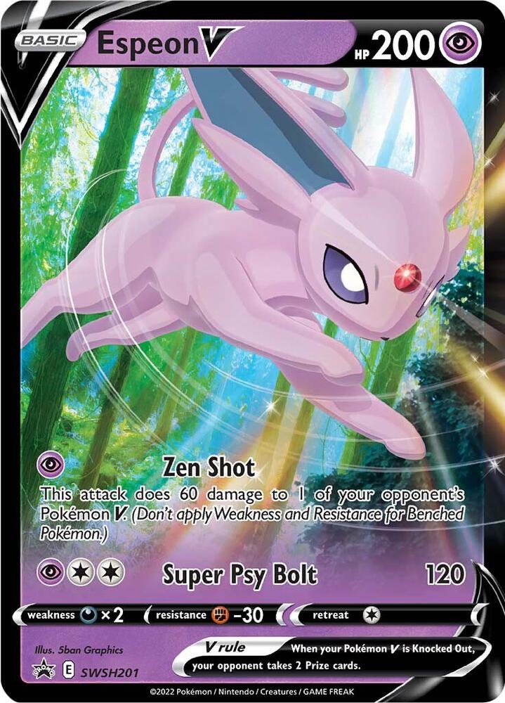 Pokemon Sword & Shield Promo Espeon V SWSH201 Holo Card