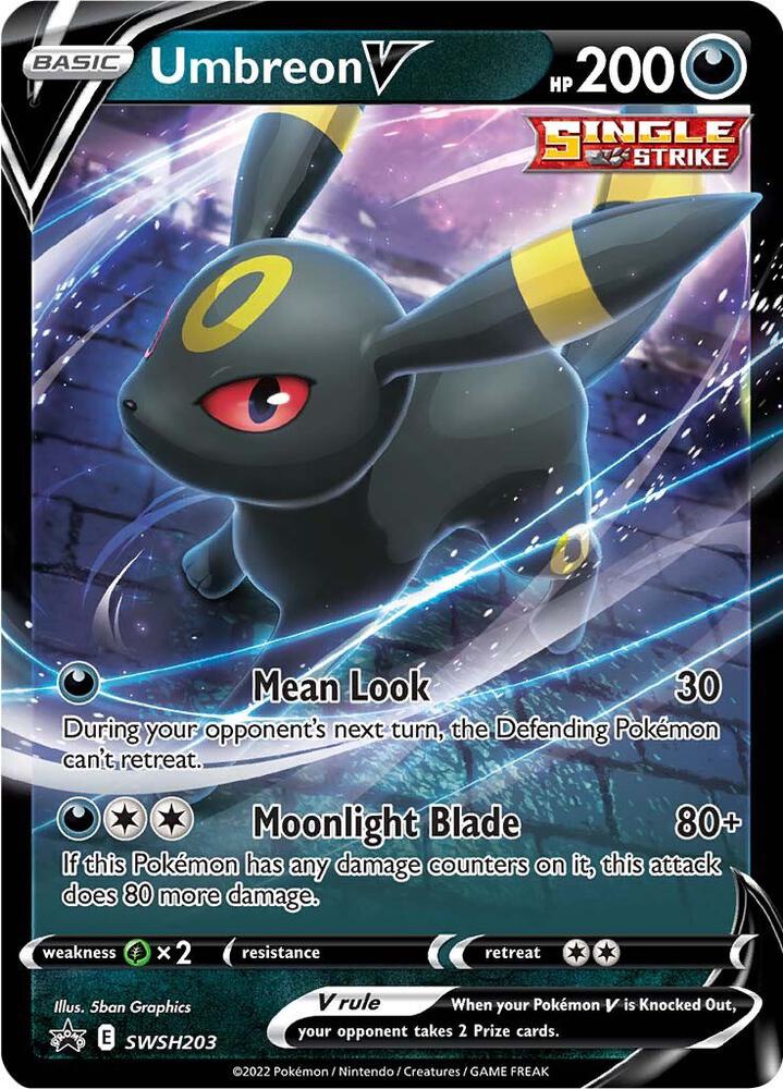 Pokemon Sword & Shield Promo Umbreon V SWSH203 Holo Card