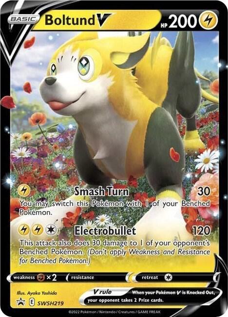 Pokemon Sword & Shield Promo Boltund V SWSH219 Holo Card - stylecreep.com