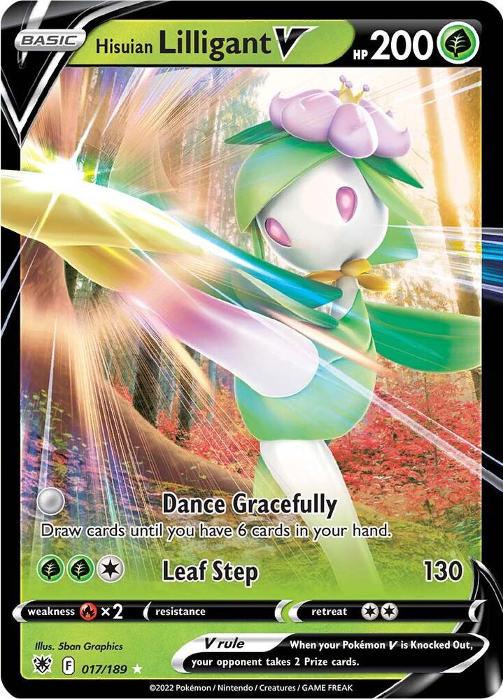 Pokemon Astral Radiance Hisuian Lilligant V 017/189 Ultra Rare Holo Card